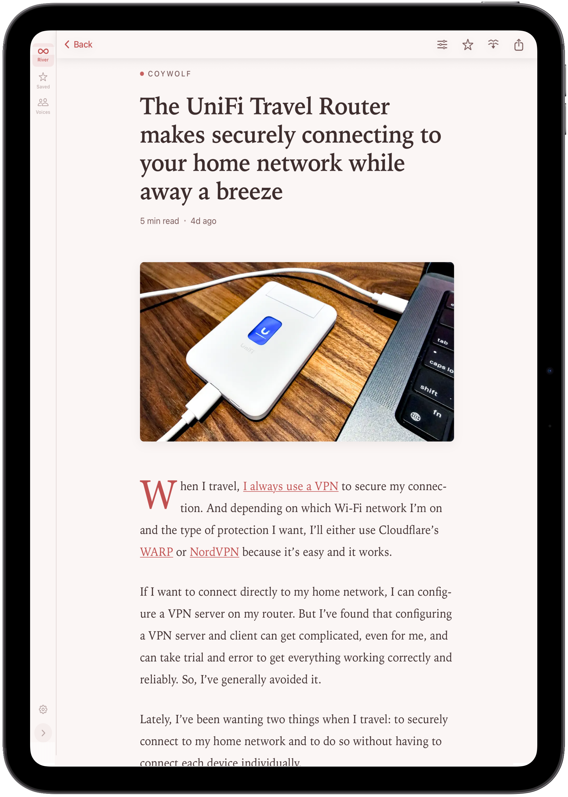 Current Reader on iPad Pro
